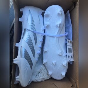 Adidas Predator Soccer Cleats - White and Silver